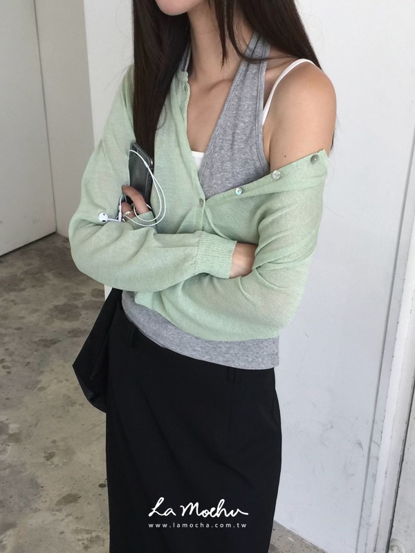 微透螺紋貝殼扣外套